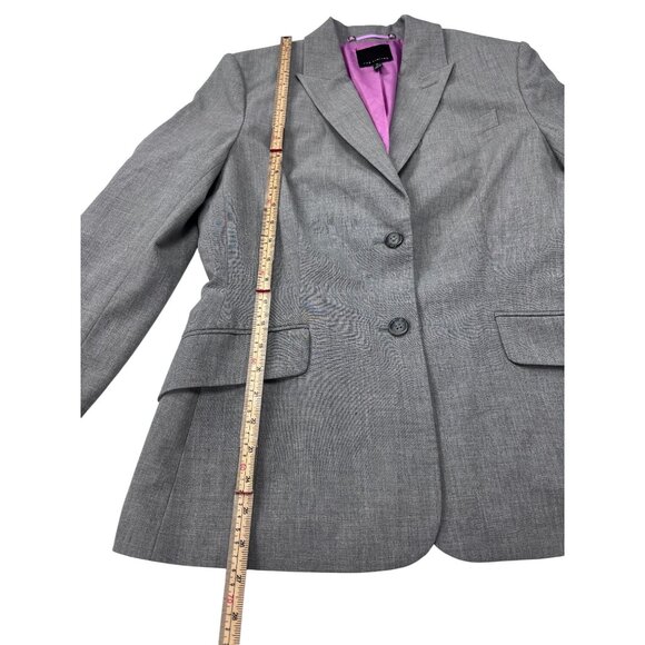 The Limited Womens Gray Blazer Size 10 Two-Button Front Notch Lapel Tailored Fit - Picture 5 of 12